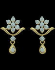 Floral Dangling Diamond Top Earrings