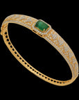 Openable Diamond Bracelet with Natural Emerald Gemstone