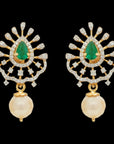 3-in-1 Changeable Emerald/Ruby Diamond Chandelier Earrings