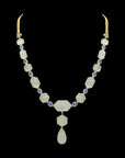 3-in-1 Natural Carved Aquamarine, Blue Sapphire and Diamond Necklace