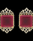 Regal Natural Ruby, Pearls and Diamond Necklace and Studs