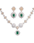 Diamond Necklace Earrings Set