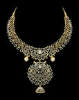 6-in-1 Gold and Diamond Choker Necklace with Detachable Peacock Pendant