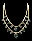 3-in-1 Natural Emerald and Pearl Diamond Necklace