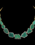 3-in-1 Diamond Necklace with Natural Carved Emeralds