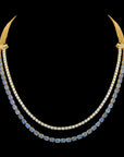 2-in-1 Natural Emerald, Blue Sapphire and Diamond Necklace