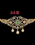 Changeable Natural Emerald/Ruby and Diamond Choker