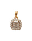 Square-shaped Diamond Earrings And Pendant Set