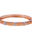 Rose Gold Matte Finish Diamond  Bangle Bracelet