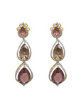 Multicolor Spinel Diamond Pendant Earrings Set