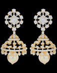 Diamond Jhumka Earrings With Detachable Pearl Drops