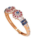 Charming Blue Sapphire Ruby Diamond Bracelet