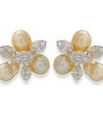 Keshi Pearl Diamond Earrings