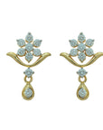 Floral Dangling Diamond Top Earrings