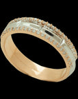 Gold and Diamond Horizontal Grooves Band (Veli Ungaram) or Wedding Ring/Band