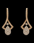 Oval-shaped Diamond Pendant And Earrings Set