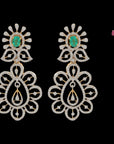 Natural Emerald/Ruby and Diamond Earrings