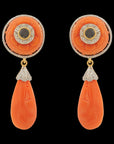 Orange Coral Necklace and Earrings Set