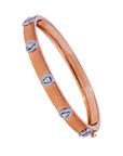 Rose Gold Matte Finish Diamond  Bangle Bracelet