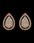 Round Diamond Border Pendant And Earrings Set