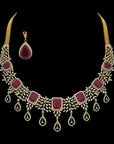 Natural Ruby and Diamond Necklace