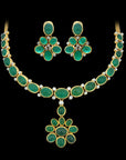 Emerald Necklace Earrings Set