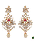 Detailed Long Diamond Earrings