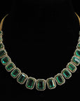 Diamond Necklace with Natural Emeralds.