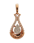 Rose-Gold And Diamond Pendant And Earrings Set