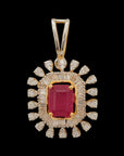 Detachable Gold  Diamond Bridal Necklace with Interchangeable Emeralds  Rubies