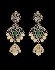 Emerald/Ruby Diamond Chandelier Earrings