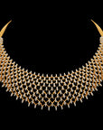 Lightweight but Heavy Looking Gold  Diamond Necklace  Earrings Set