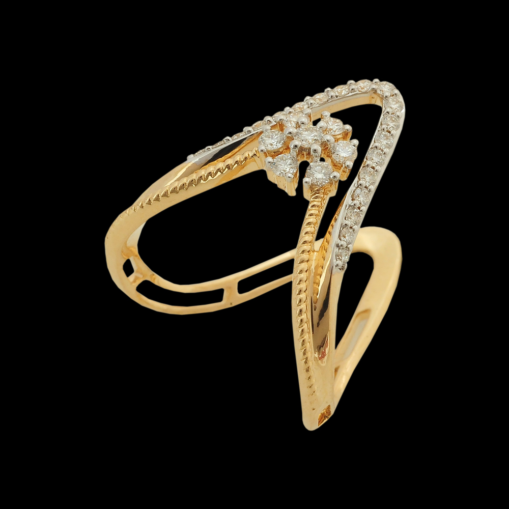 Half Carat Floral Vanki Diamond Ring – Mangalsutraonline