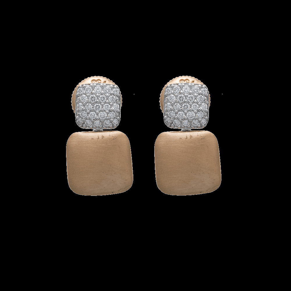 Square Stud Diamond Earrings