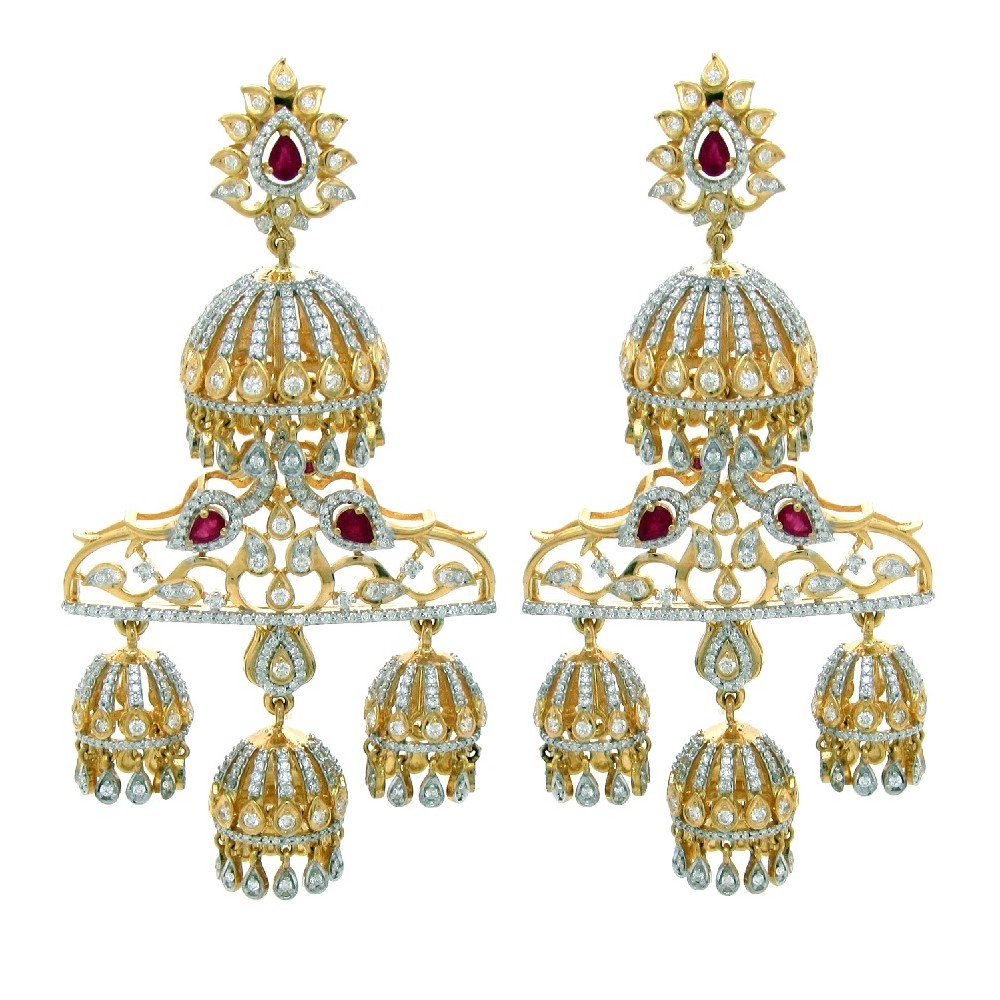 6 in 1 Multiway Diamond Jhumka Earrings