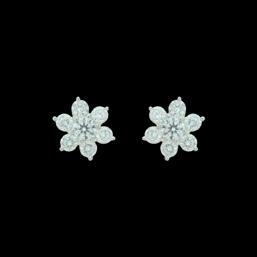 Floral Diamond Top Earrings