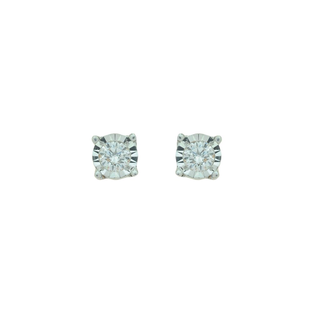 Illusion Solitaire Diamond Stud Earrings
