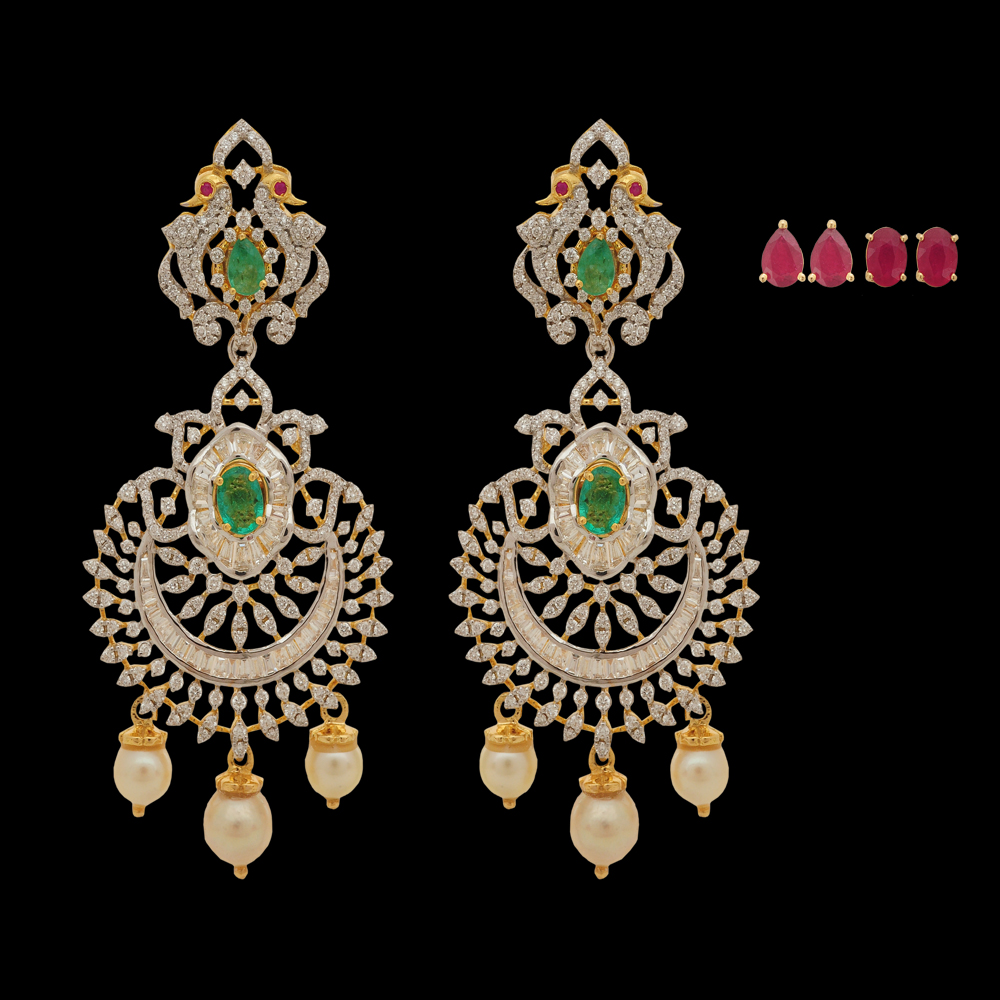 Out Of Crowd White Diamond Chandbali Earrings – Julars Co.