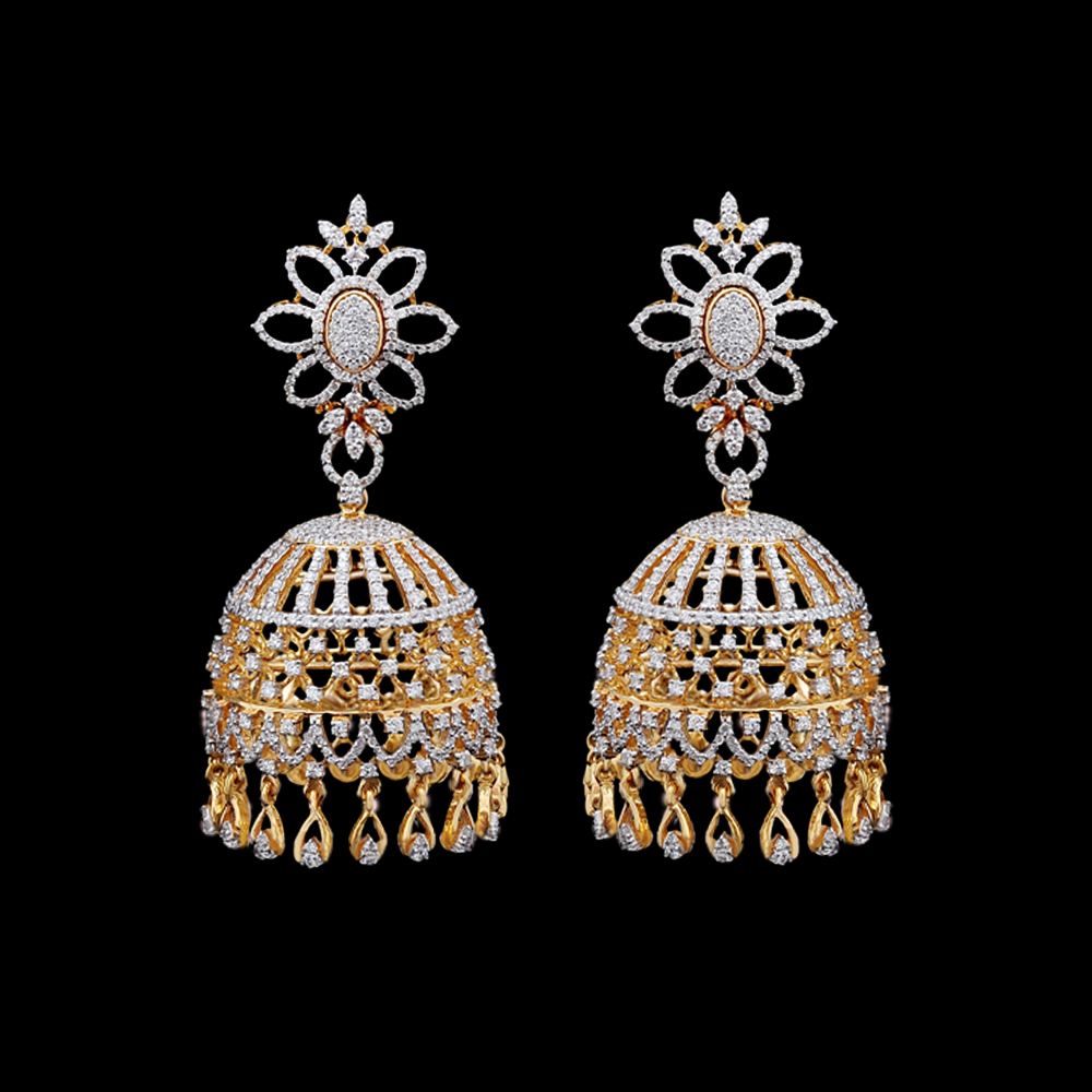 2 in1 Diamond Jhumka Earrings