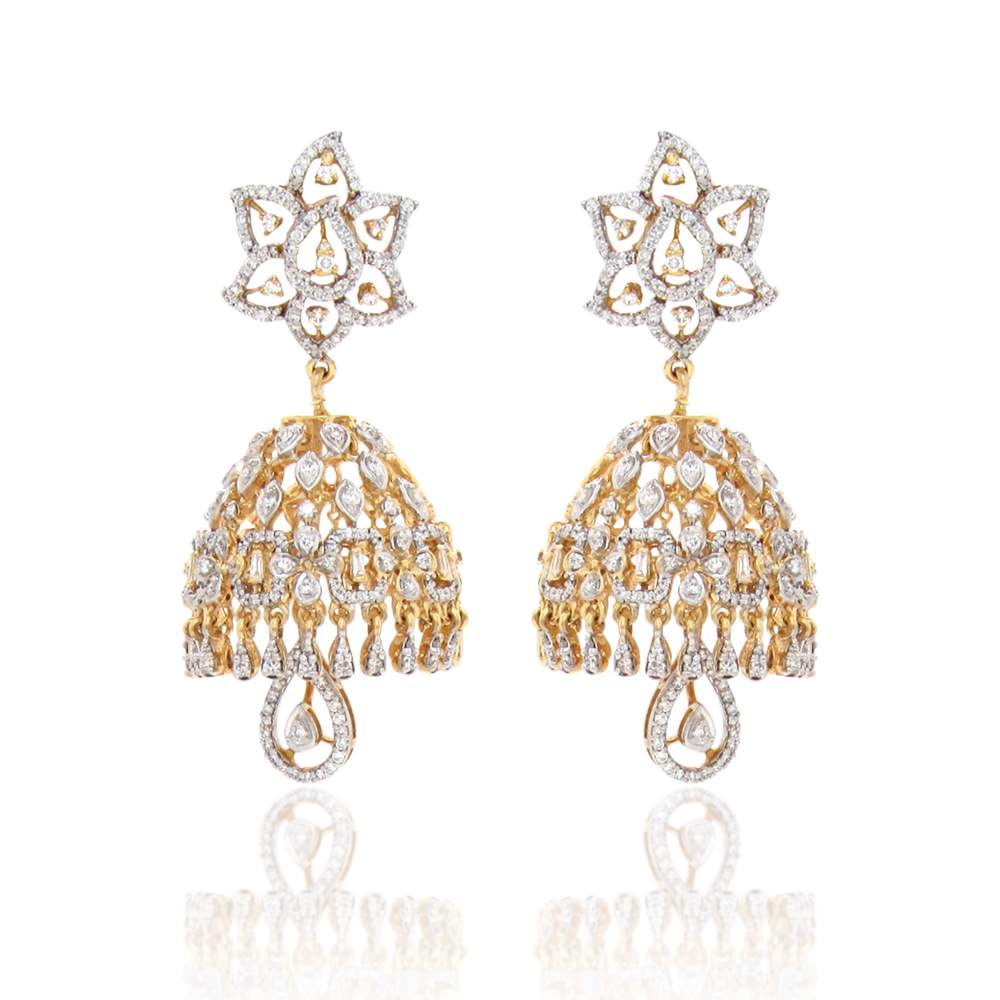 Diamond Necklace Earrings Set