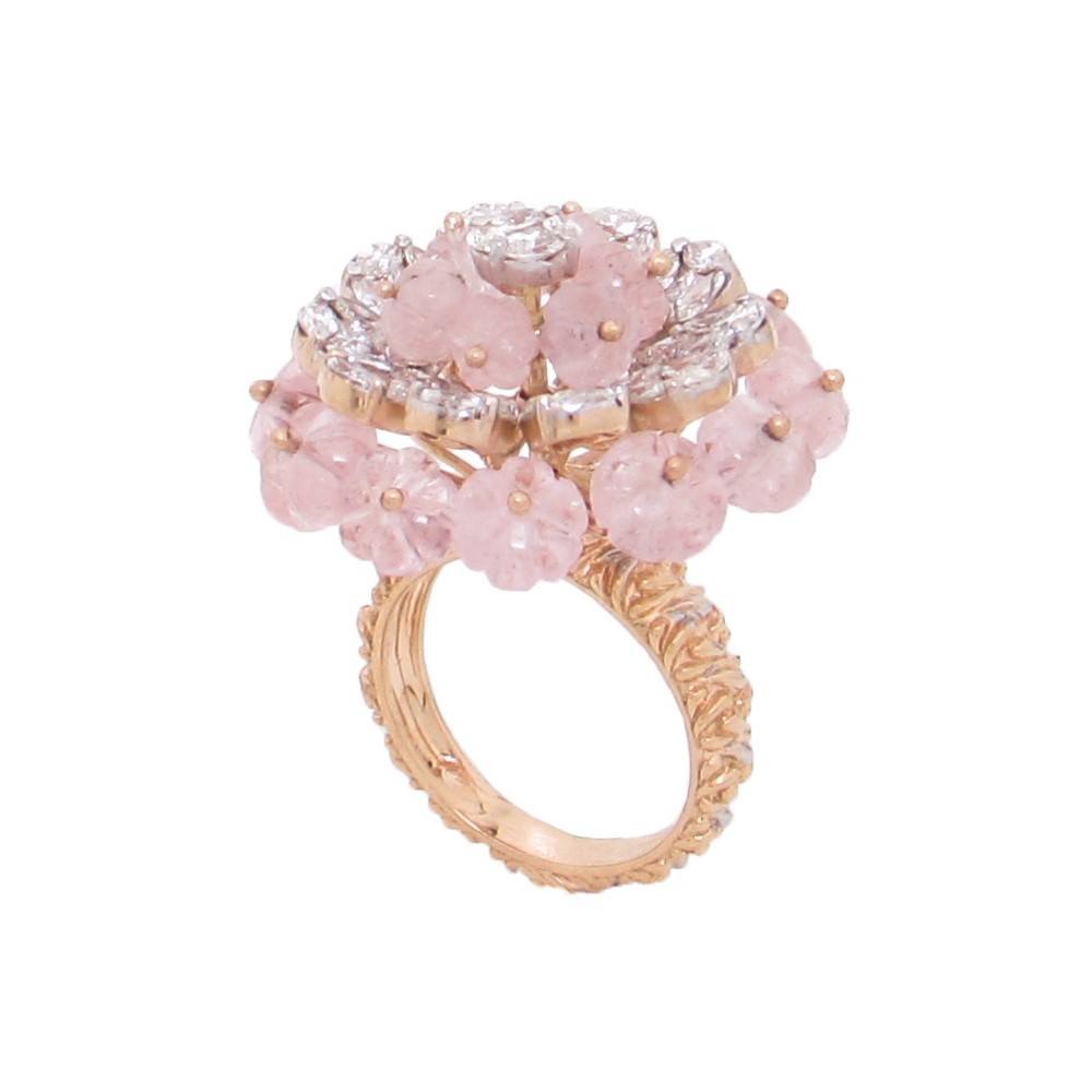 Unique Morganite Floral Ring Nature Inspired