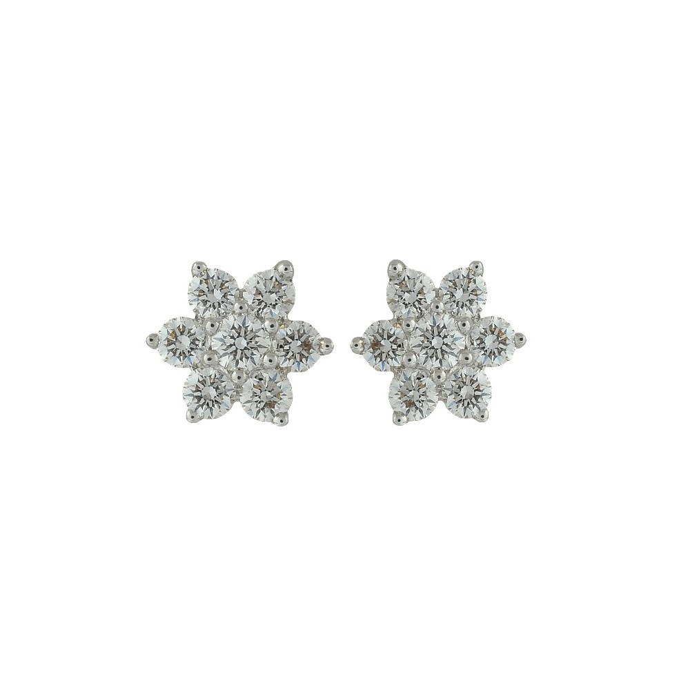 Diamond Floral Tops Earrings