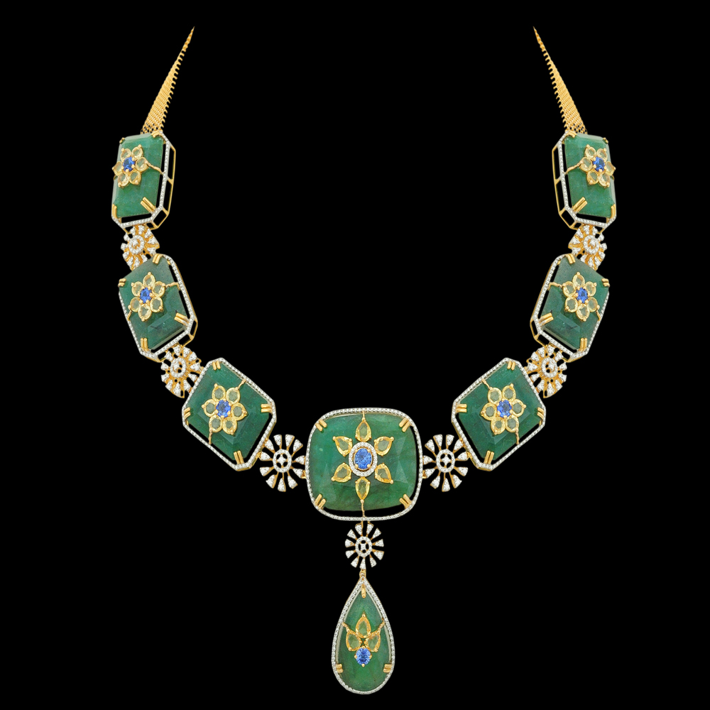 Diamond, Sapphire and Emerald Necklace set