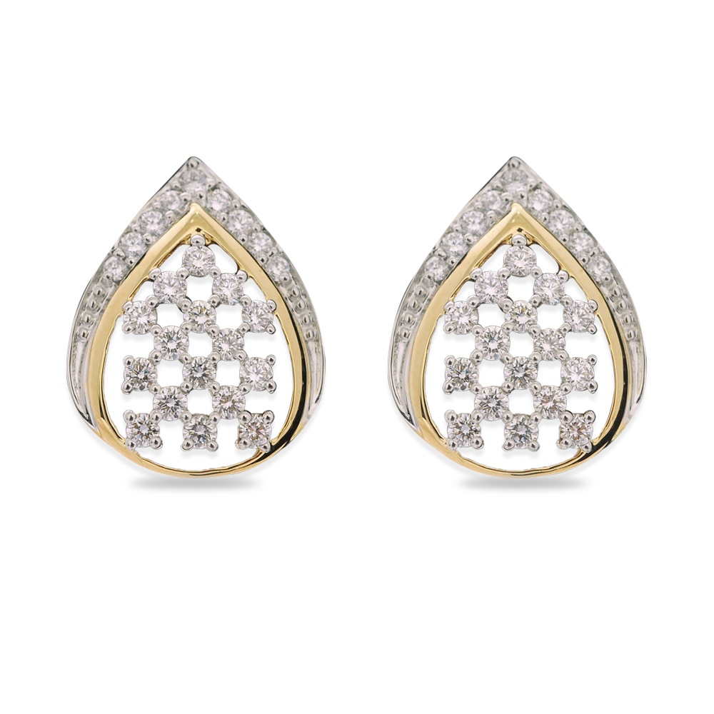 Tear Drop Diamond Pendant Earrings Set