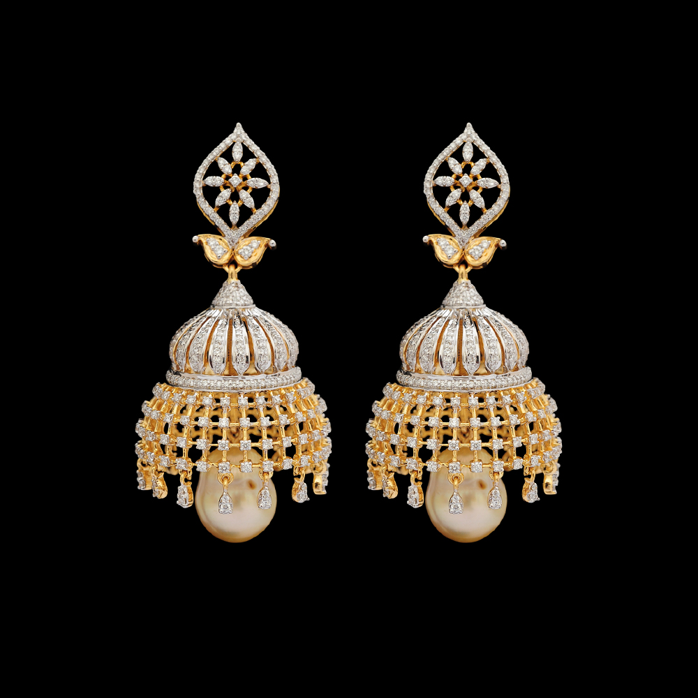 2 in 1 Diamond Jhumka Earrings