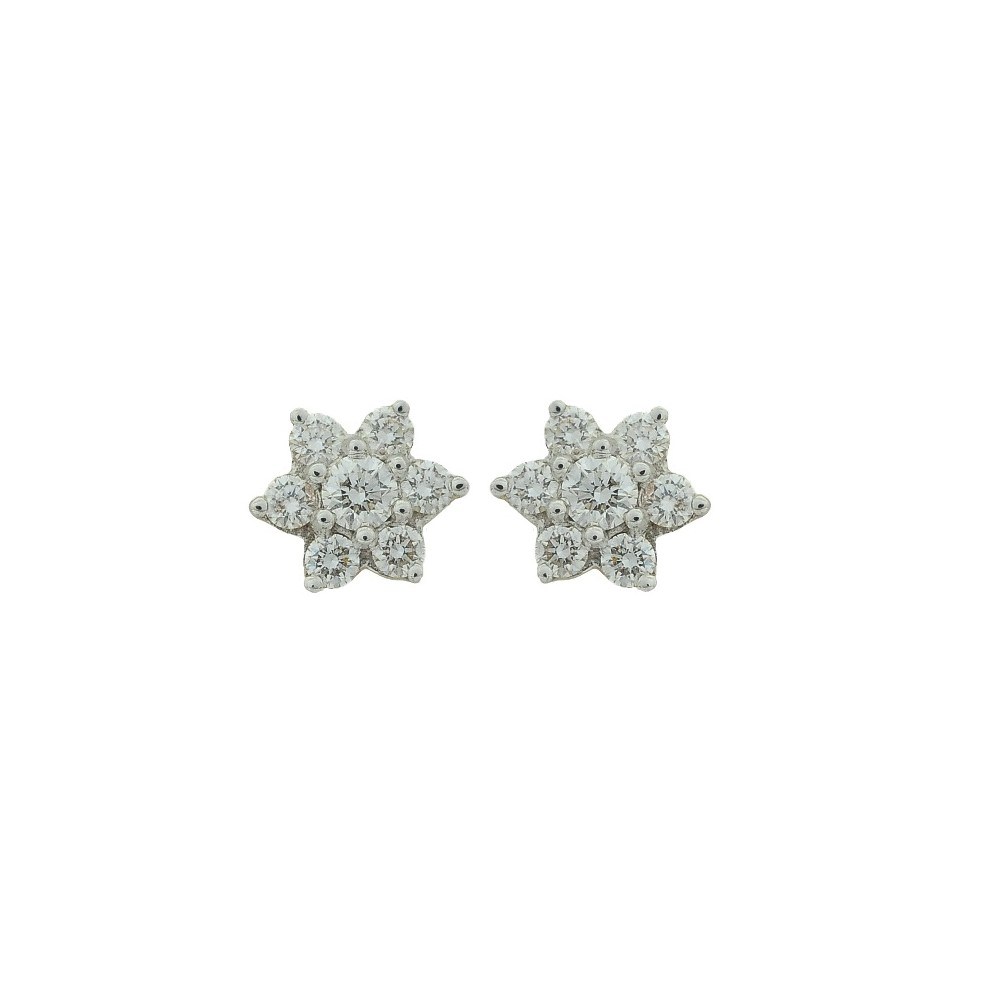 Diamond Floral Stud Earrings