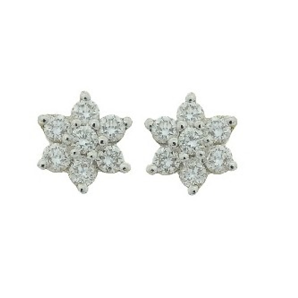 Small Floral Diamond Tops Earrings