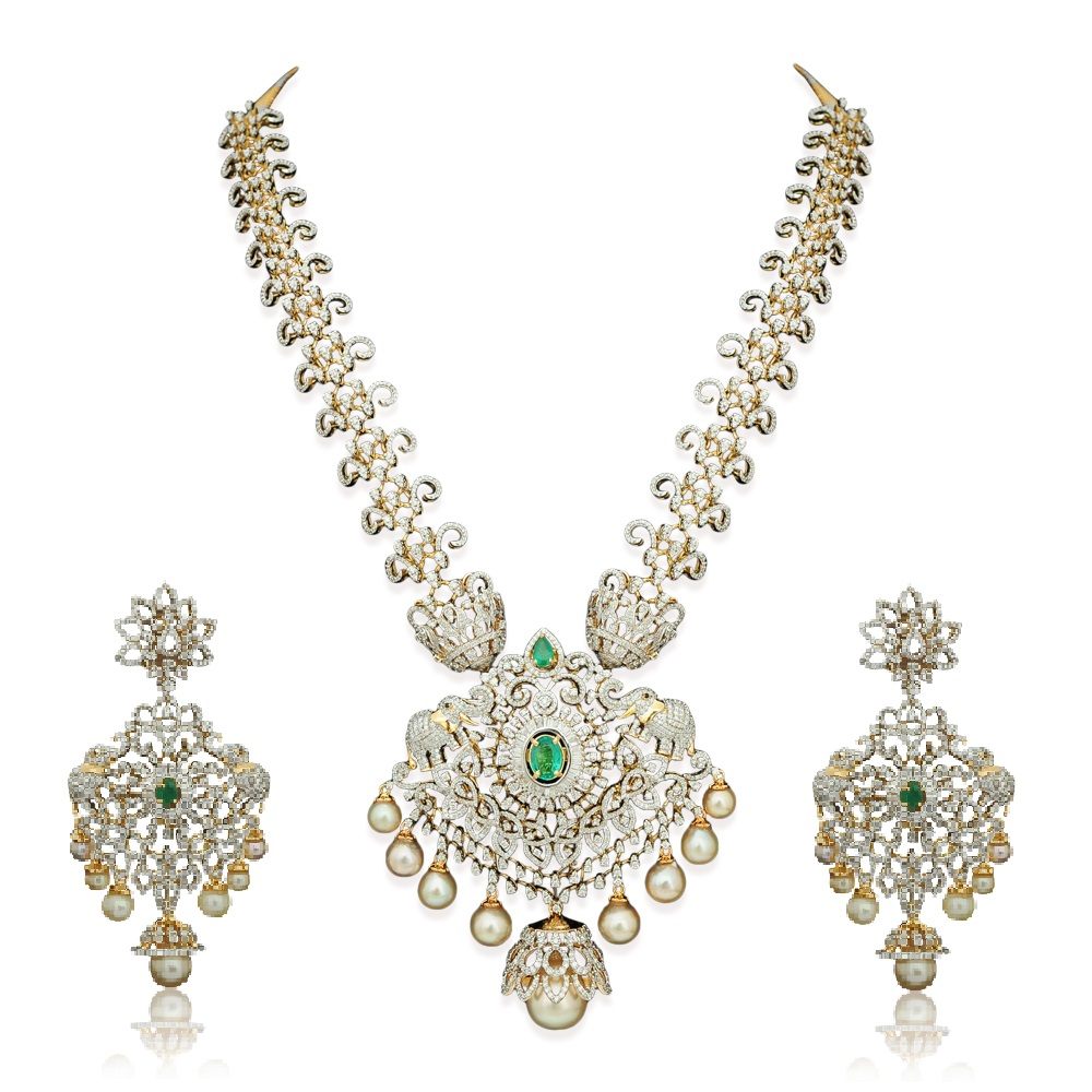 4 in 1 Multiway Diamond Necklace Earrings 