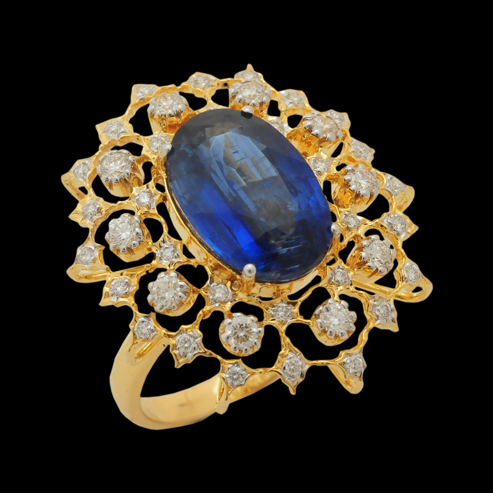 Beautiful Kyanite and Diamond Ring