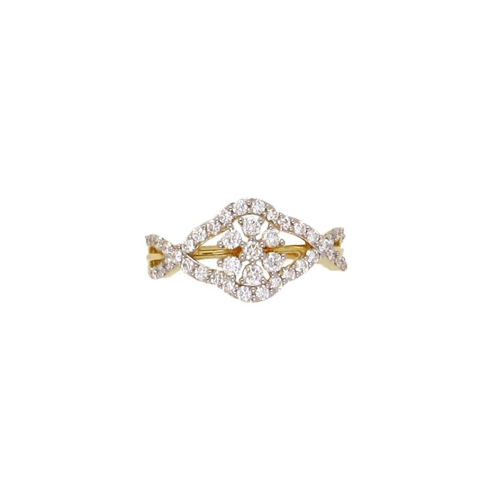 Wave Floral Diamond Ring